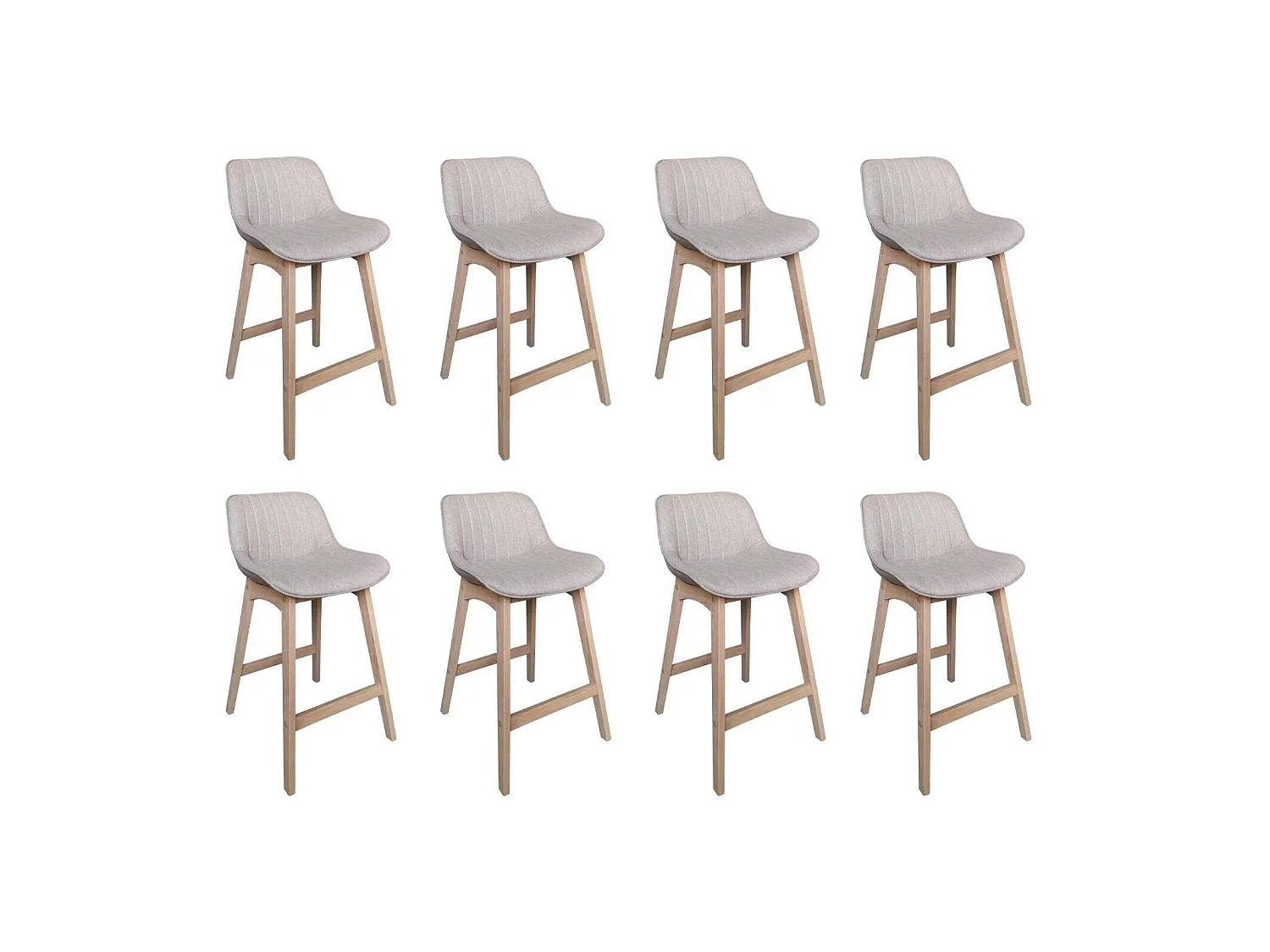 Set aus Insel- und Barstühlen aus Eiche mit 65 cm breitem Sitz aus MELLOW-Stoff