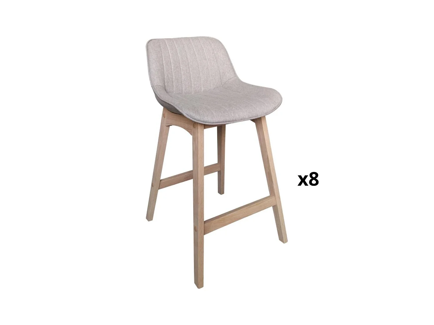 Set aus Insel- und Barstühlen aus Eiche mit 65 cm breitem Sitz aus MELLOW-Stoff