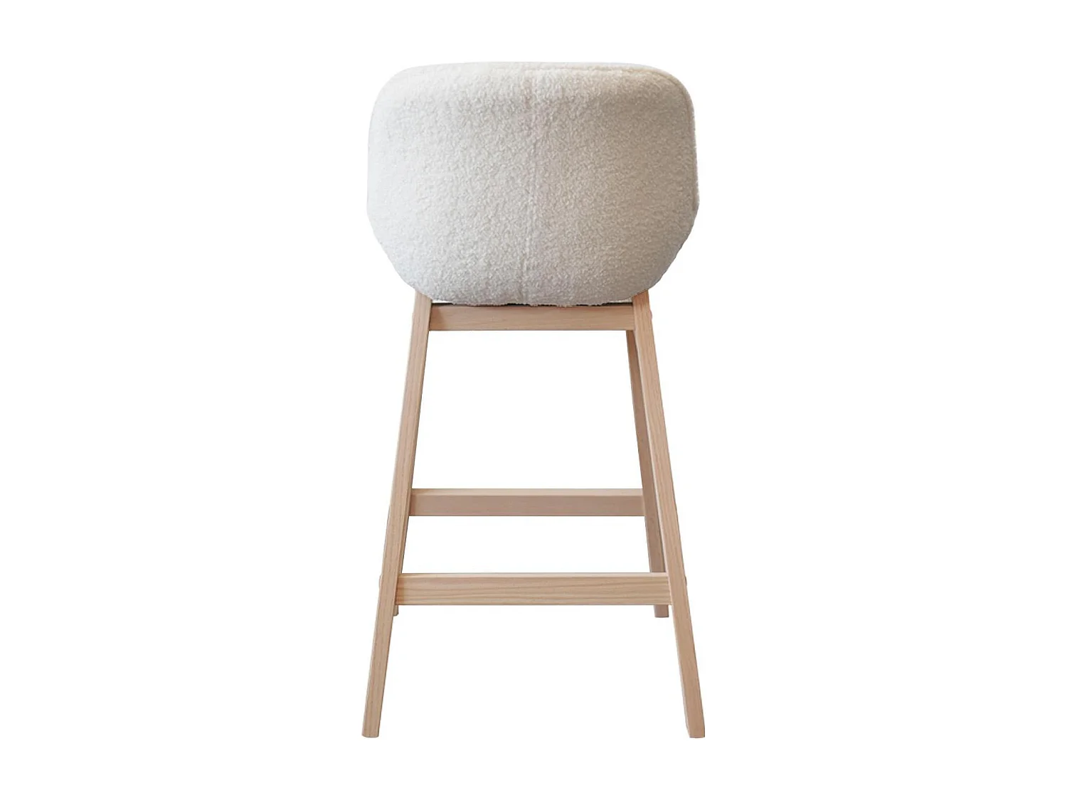 Lot de chaises d'îlot et bar en chêne et assise tissu bouclette 65cm MILK