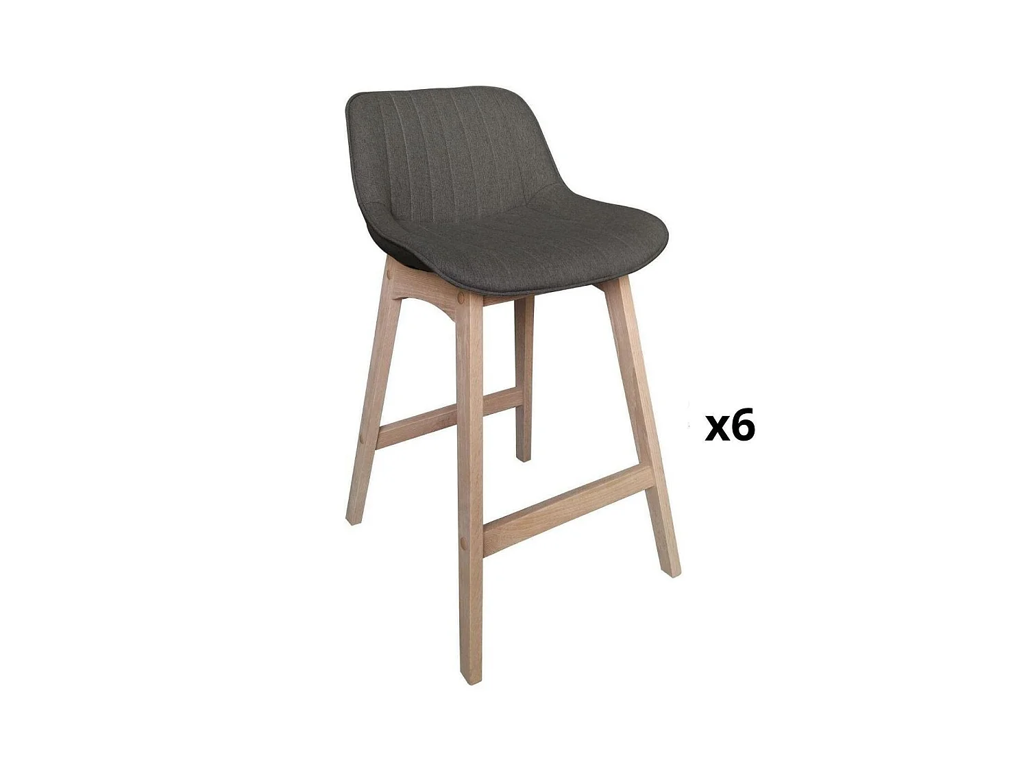 Komplet dębowych krzeseł wyspowych i barowych z siedziskiem z tkaniny MELLOW o szerokości 65 cm