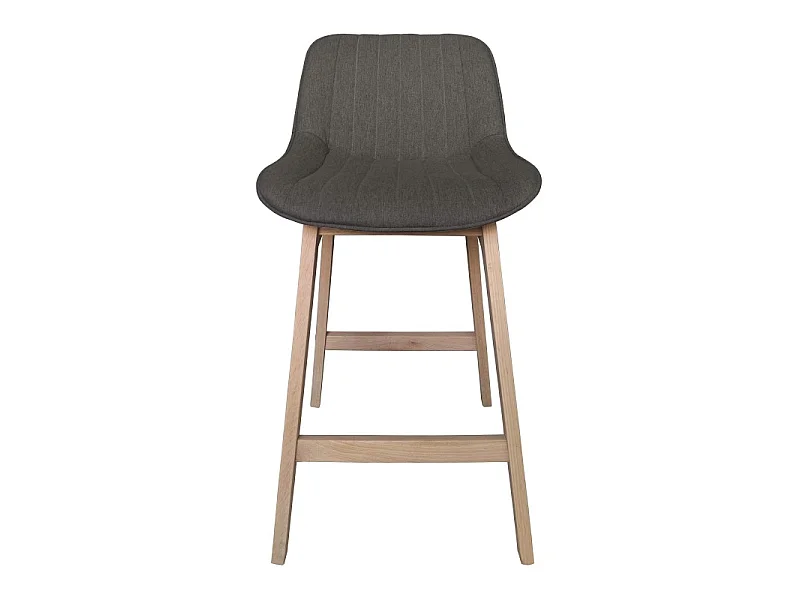 Conjunto de ilha e cadeiras de bar em carvalho com assento em tecido MELLOW de 65 cm