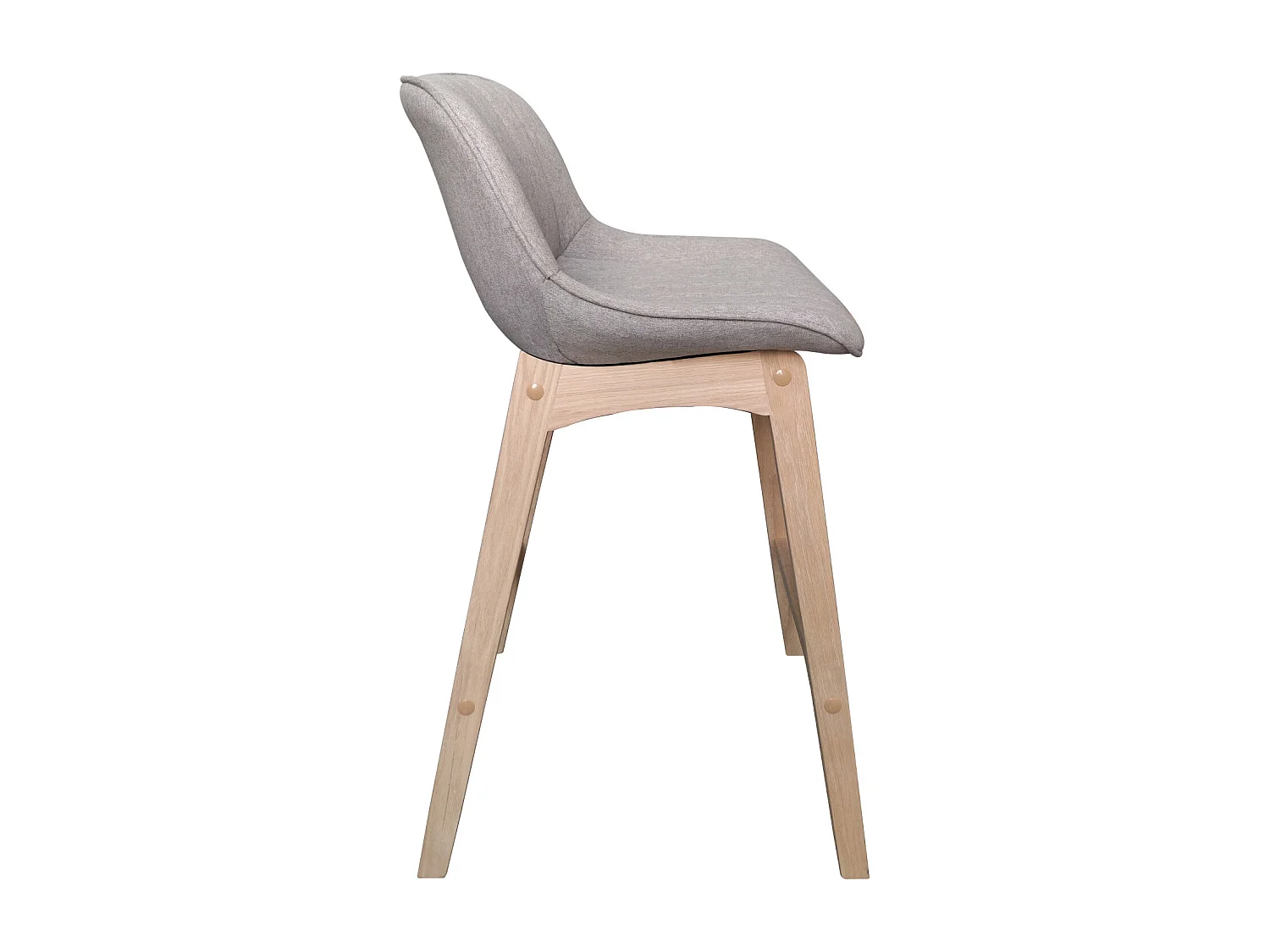 Set van eikenhouten eiland- en barstoelen met een 65 cm MELLOW stoffen zitting