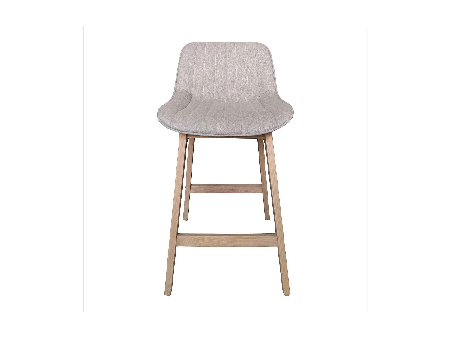 Set van eikenhouten eiland- en barstoelen met een 65 cm MELLOW stoffen zitting