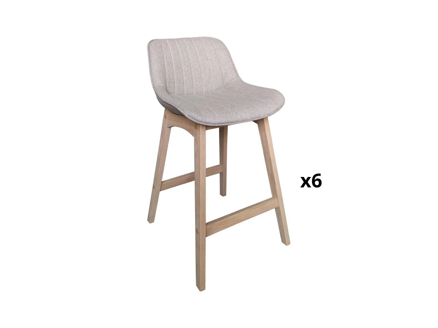 Set aus Insel- und Barstühlen aus Eiche mit 65 cm breitem Sitz aus MELLOW-Stoff