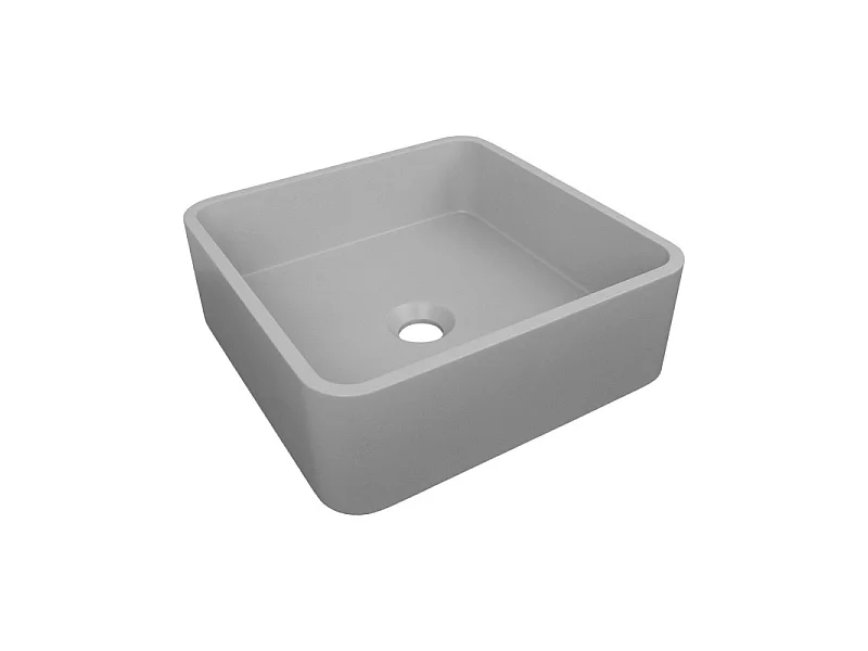 Umywalka betonowa ALAN 36cm kwadratowa szara nablatowa