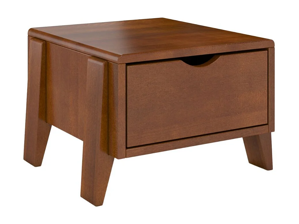 Massivholznachttisch Sopot mit schublade, buche - lackiert, nussbaumfarbe