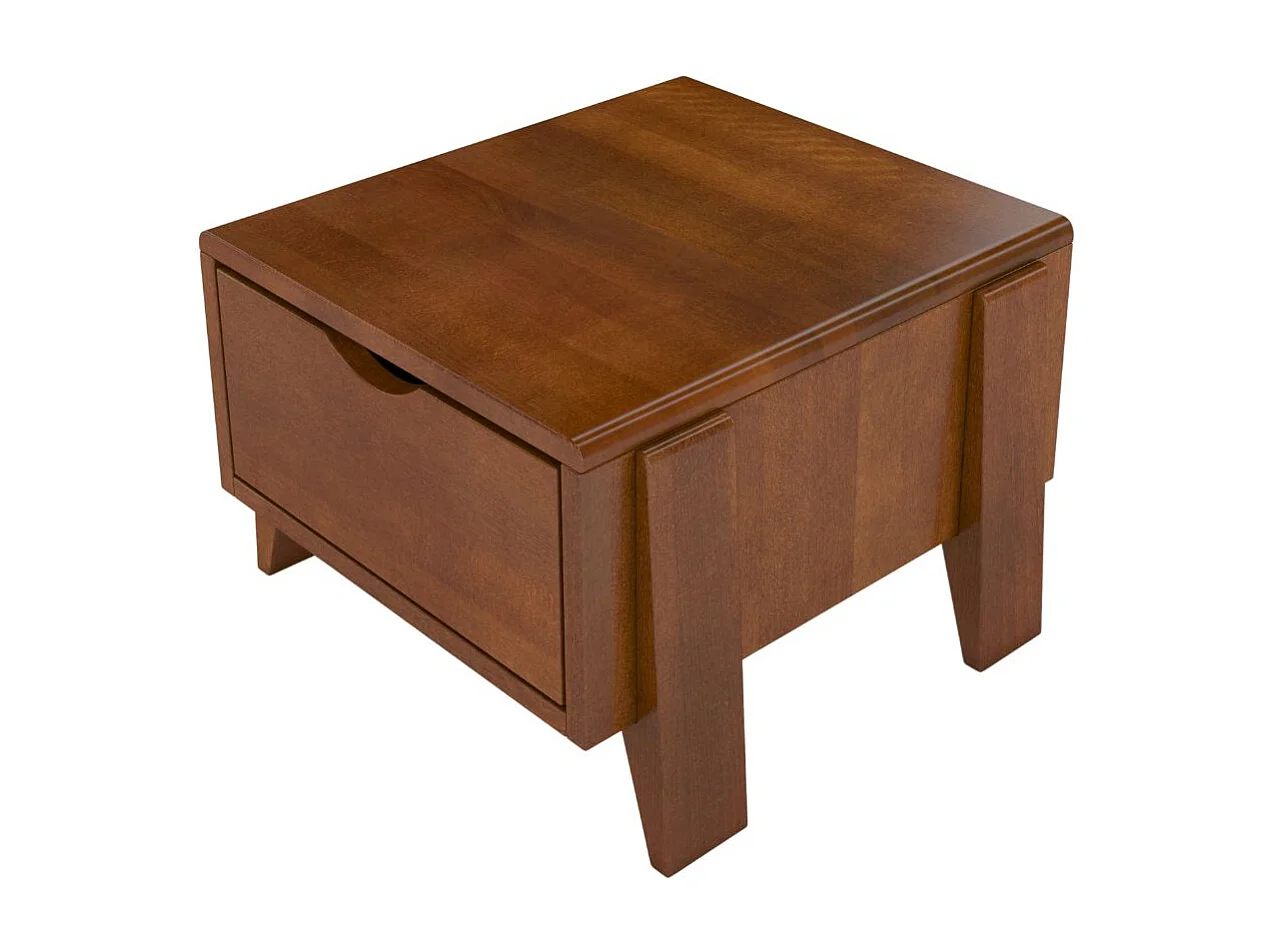 Massivholznachttisch Sopot mit schublade, buche - lackiert, nussbaumfarbe