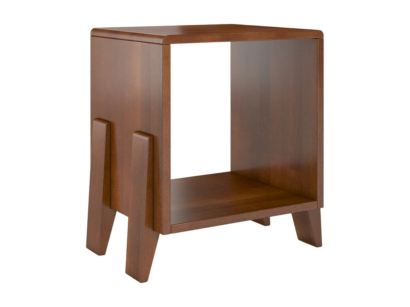 Massivholznachttisch Gdansk, buche - lackiert, nussbaumfarbe