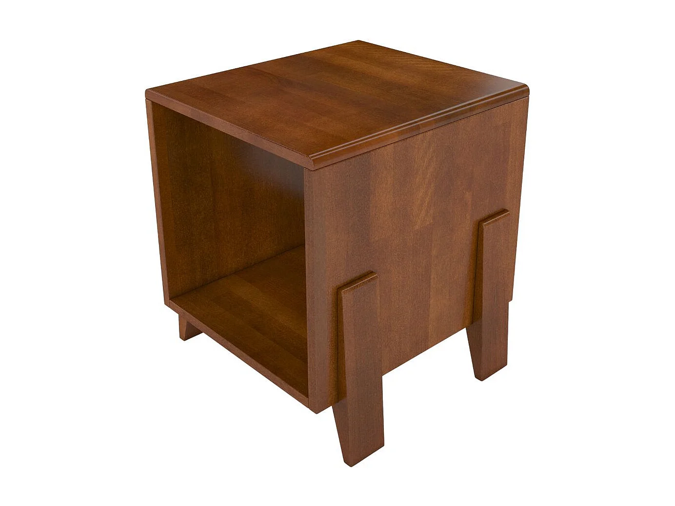 Massivholznachttisch Gdansk, buche - lackiert, nussbaumfarbe