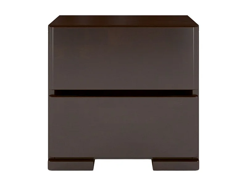 Massivholznachttisch Sandema mit zwei schubladen, buche - lackiert, palisanderfarbe