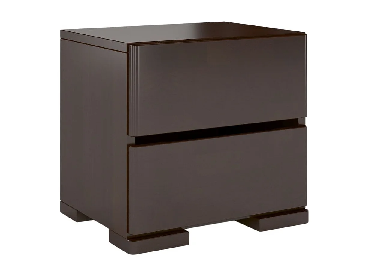 Massivholznachttisch Sandema mit zwei schubladen, buche - lackiert, palisanderfarbe