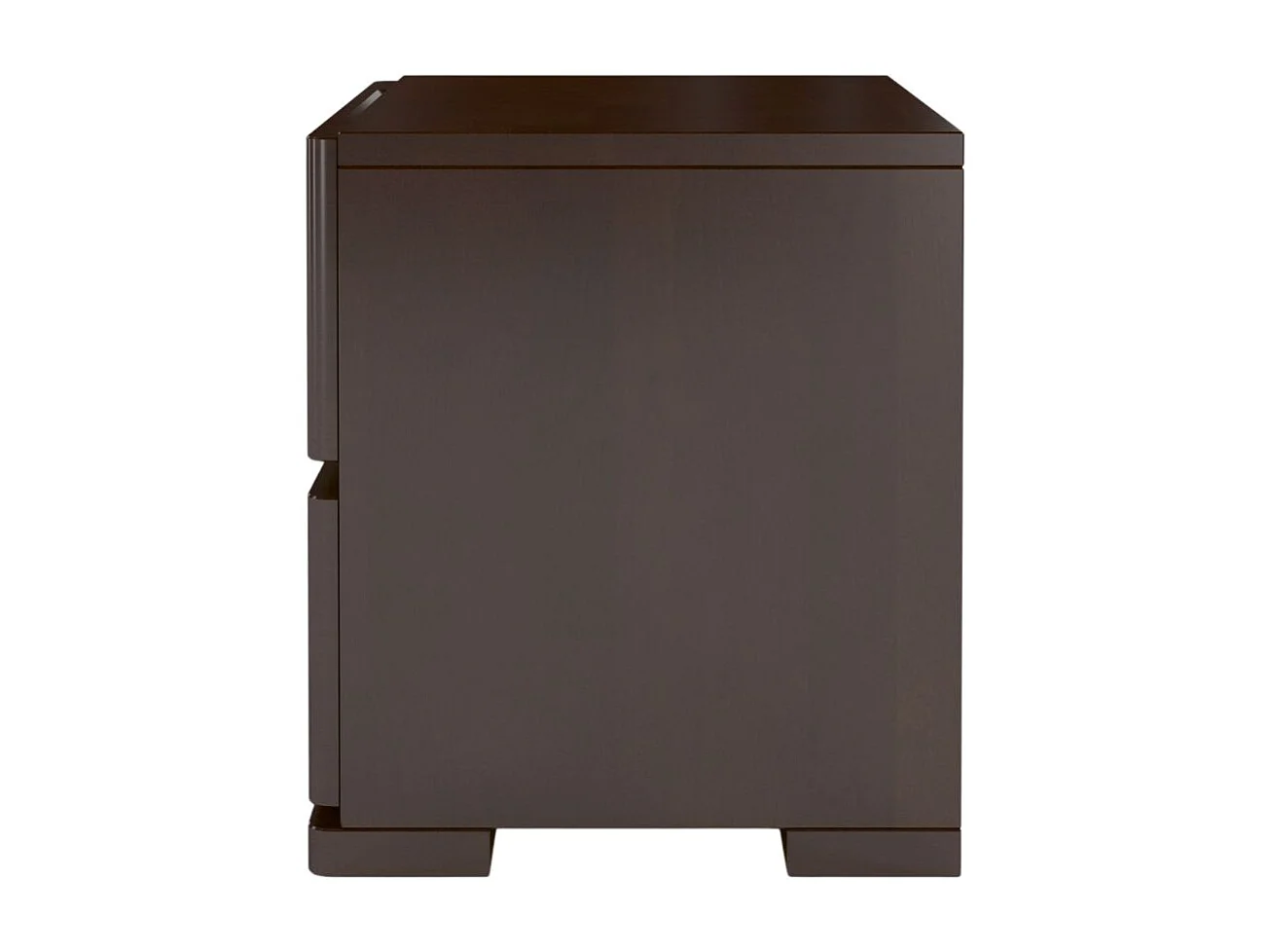 Massivholznachttisch Sandema mit zwei schubladen, buche - lackiert, palisanderfarbe