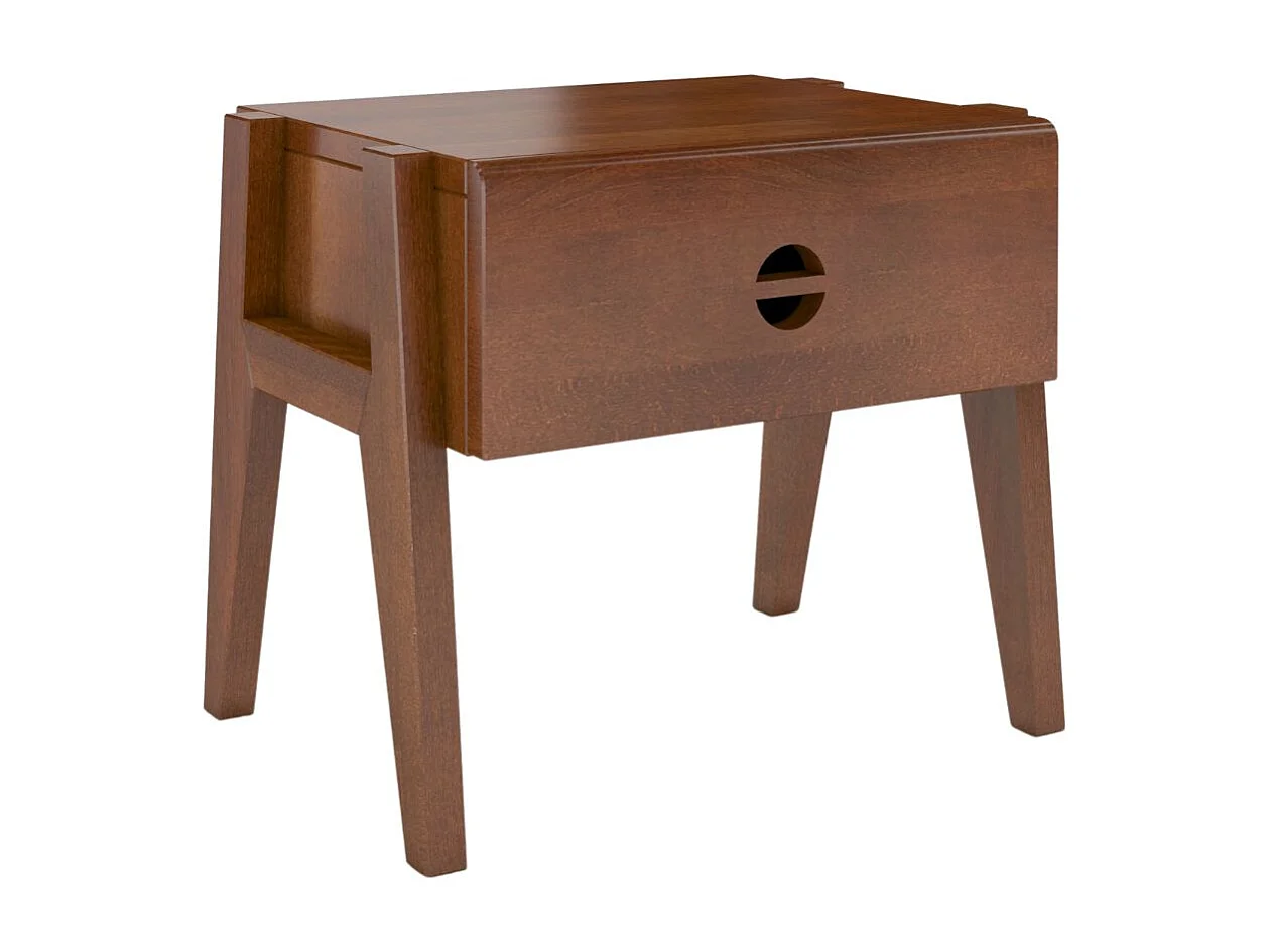 Massivholznachttisch Radom mit schublade, buche - lackiert, nussbaumfarbe