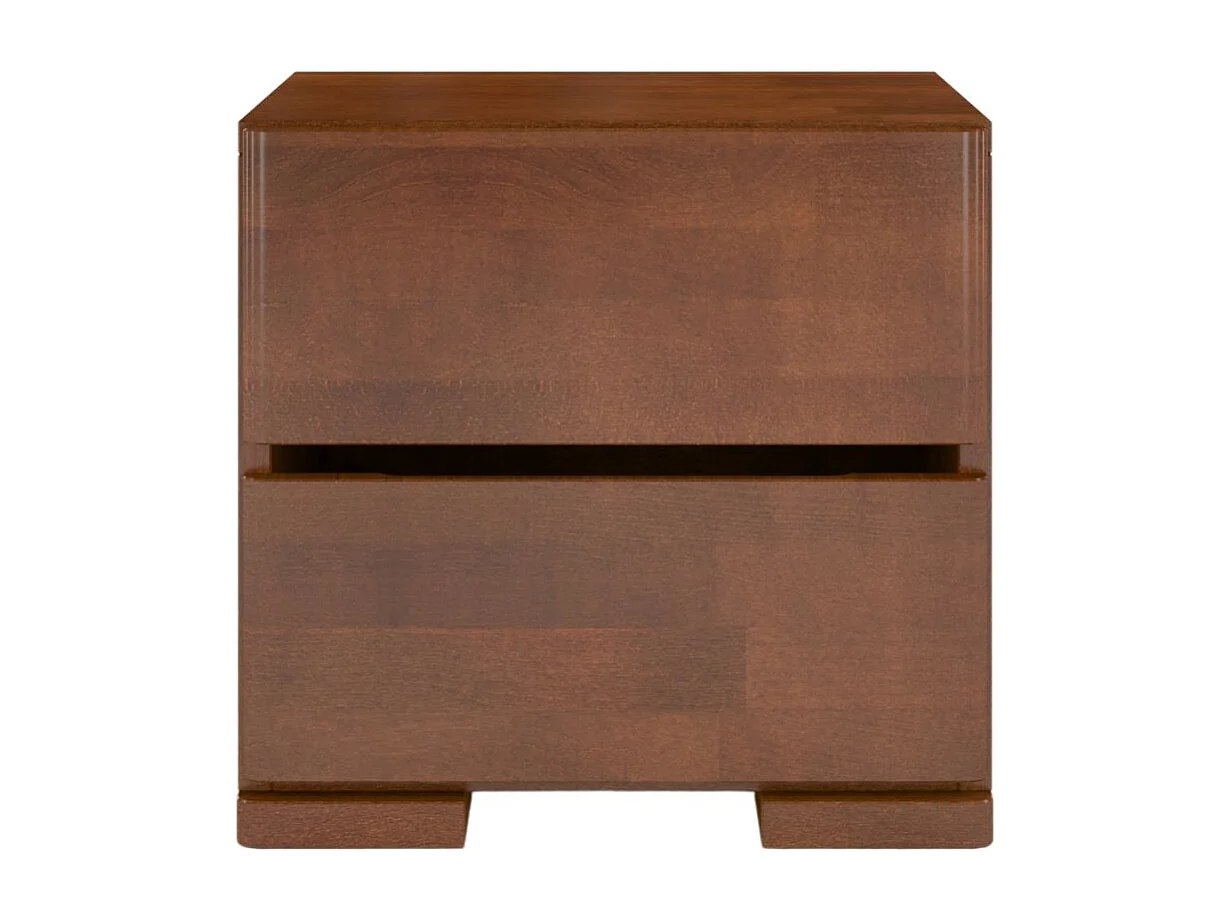 Massivholznachttisch Sandema mit zwei schubladen, buche - lackiert, nussbaumfarbe