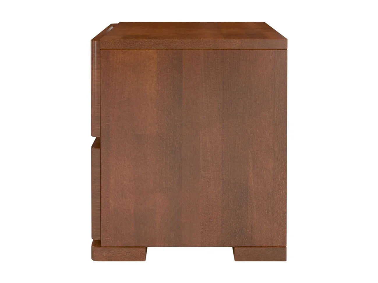 Massivholznachttisch Sandema mit zwei schubladen, buche - lackiert, nussbaumfarbe