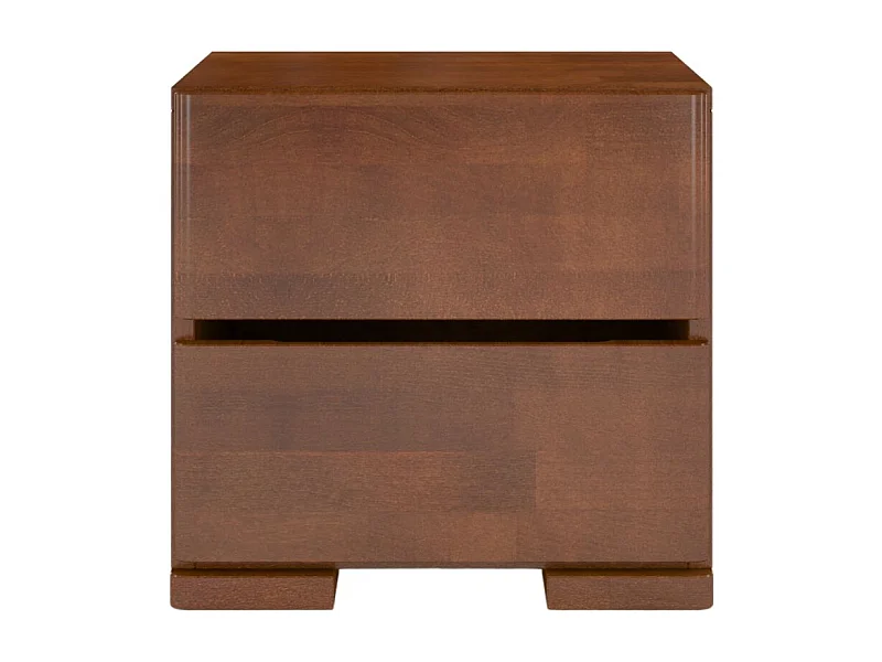 Massivholznachttisch Sandema mit zwei schubladen, buche - lackiert, nussbaumfarbe