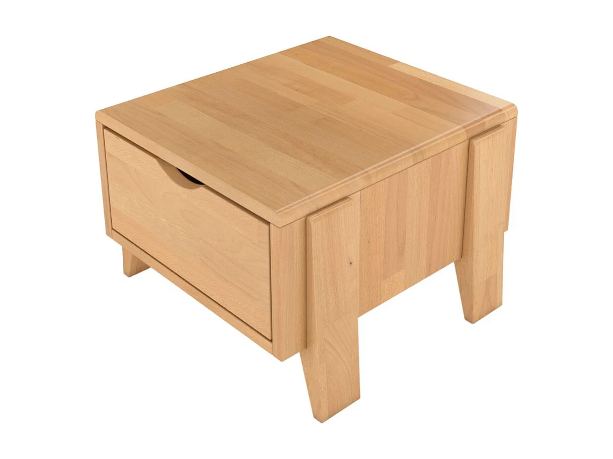 Massivholznachttisch Sopot mit schublade, buche - lackiert, naturfarben