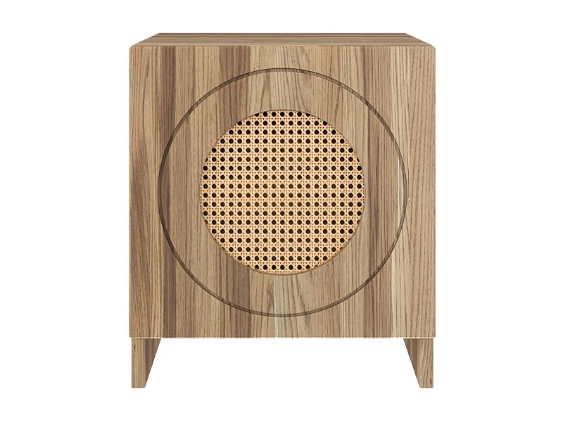 Massivholznachttisch Harmark mit rattan-detail, eiche antik - geölt