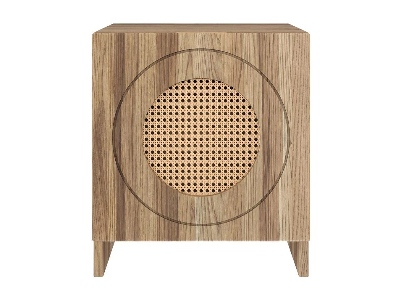 Massivholznachttisch Harmark mit rattan-detail, eiche antik - geölt