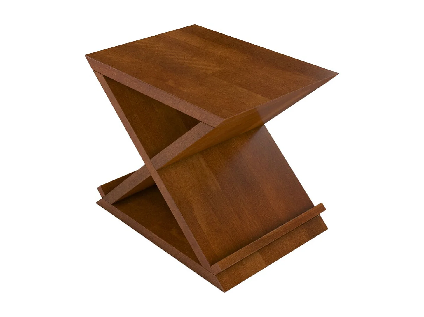 Massivholznachttisch Jarocin in x-form, buche - lackiert, nussbaumfarbe