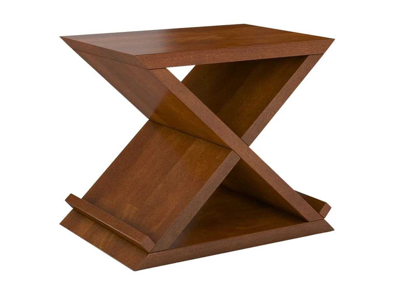 Massivholznachttisch Jarocin in x-form, buche - lackiert, nussbaumfarbe