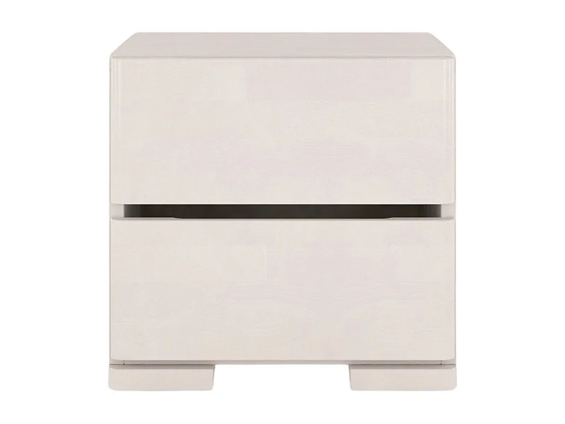 Massivholznachttisch Sandema mit zwei schubladen, buche - lackiert, weiß