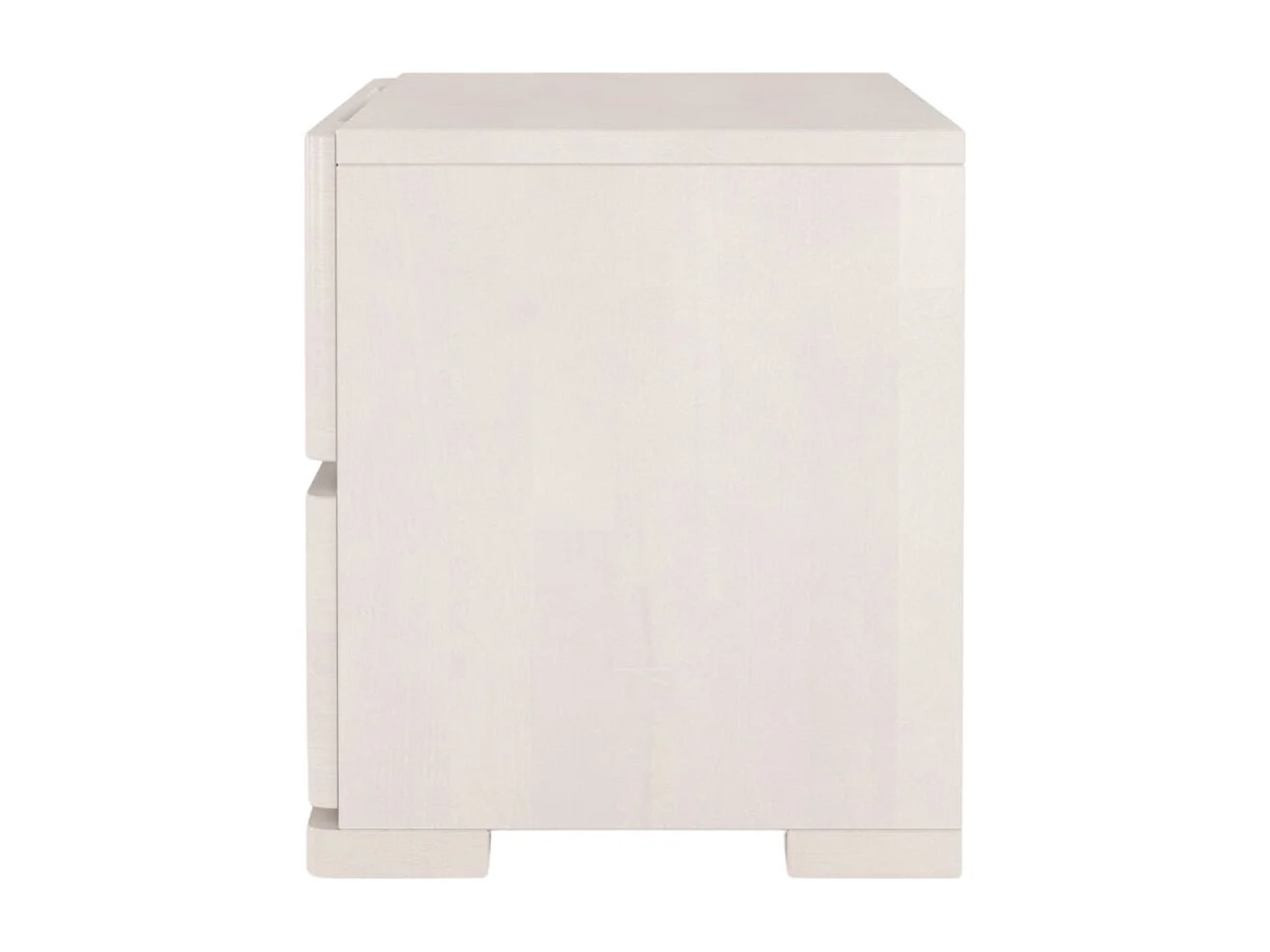 Massivholznachttisch Sandema mit zwei schubladen, buche - lackiert, weiß