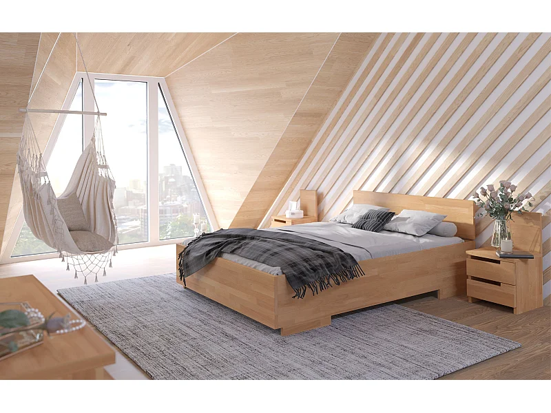 Massivholzbett Bergman, buche - lackiert, naturfarben, 140x200