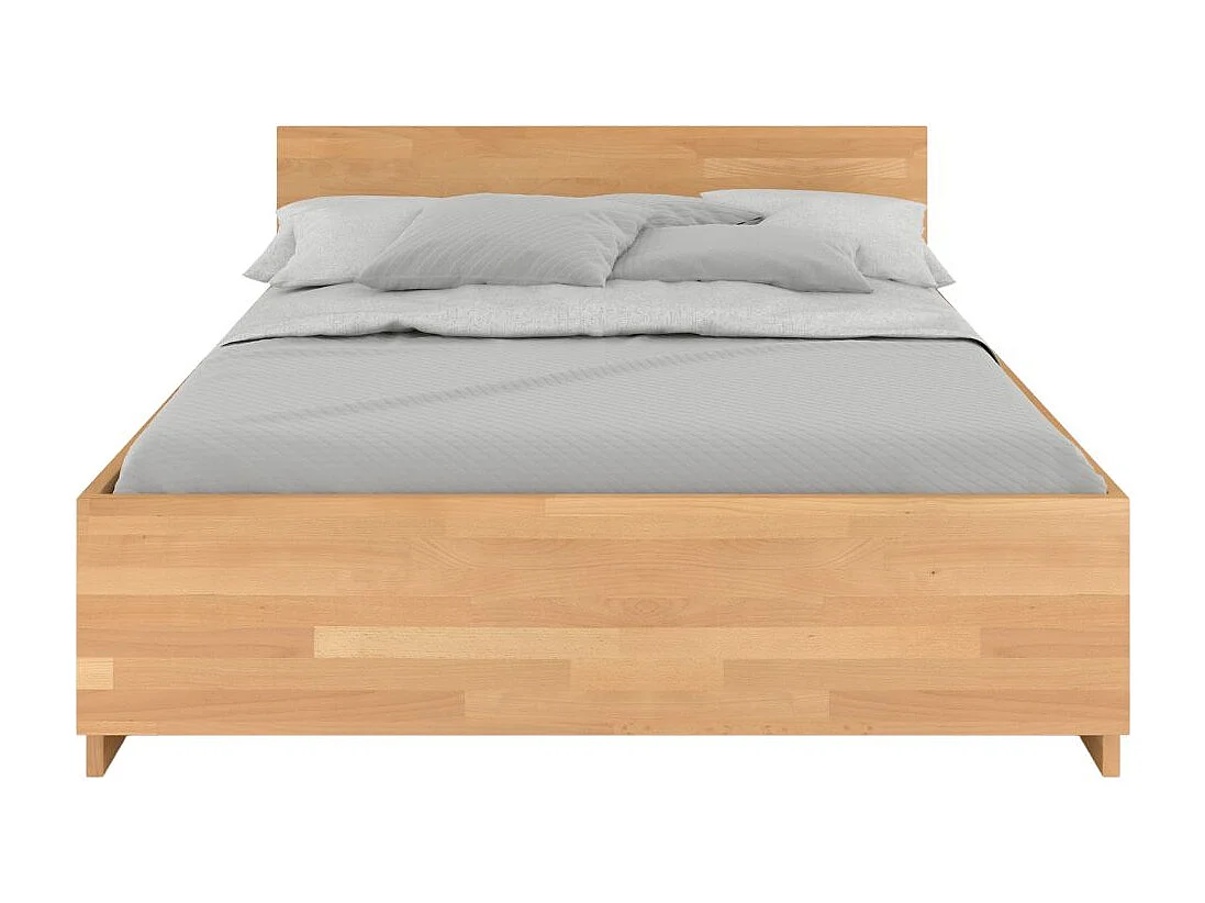 Massivholzbett Bergman, buche - lackiert, naturfarben, 140x200