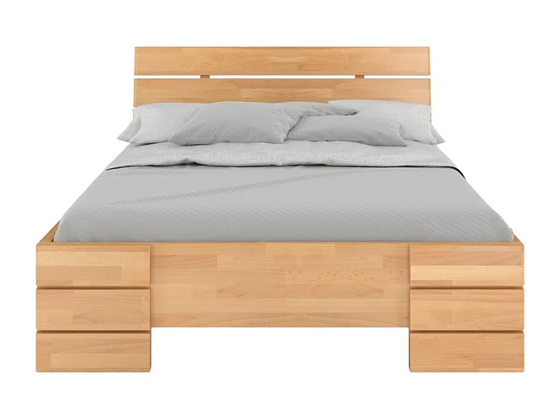 Massivholzbett Sandema, buche - lackiert, naturfarben, 160x200