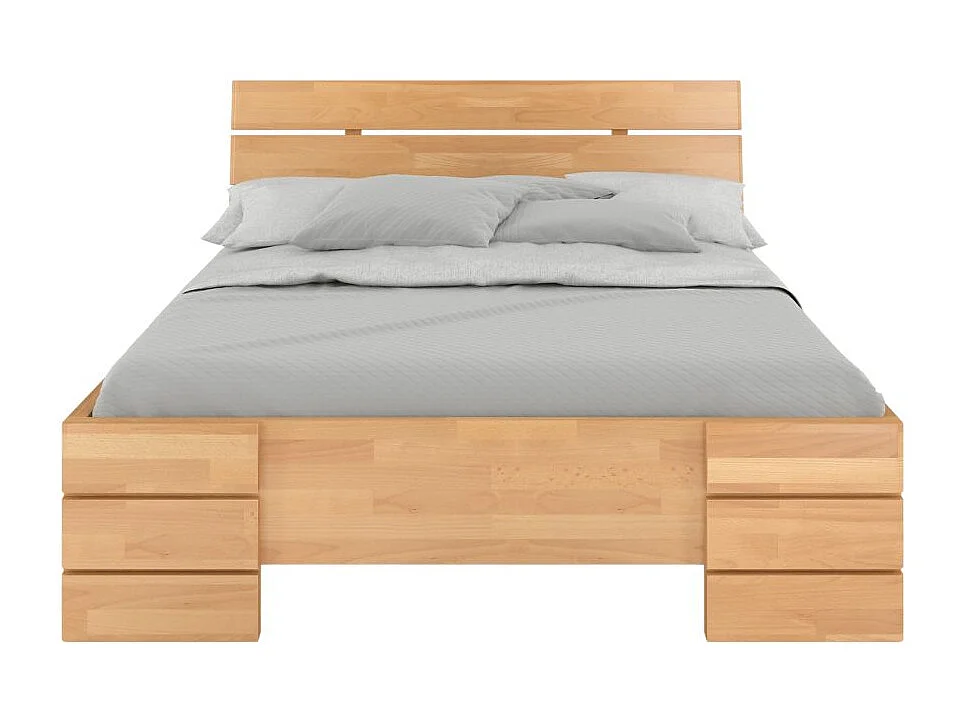 Massivholzbett Sandema, buche - lackiert, naturfarben, 160x200