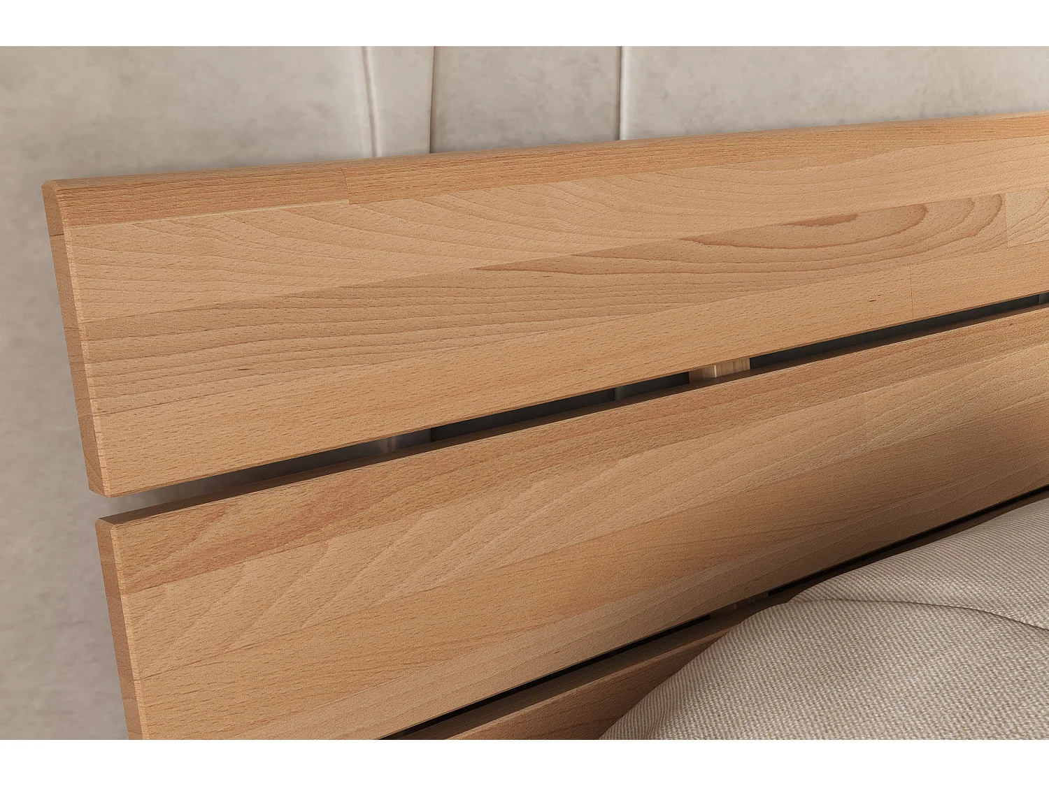 Massivholzbett Arhus, buche - lackiert, naturfarben, 160x200