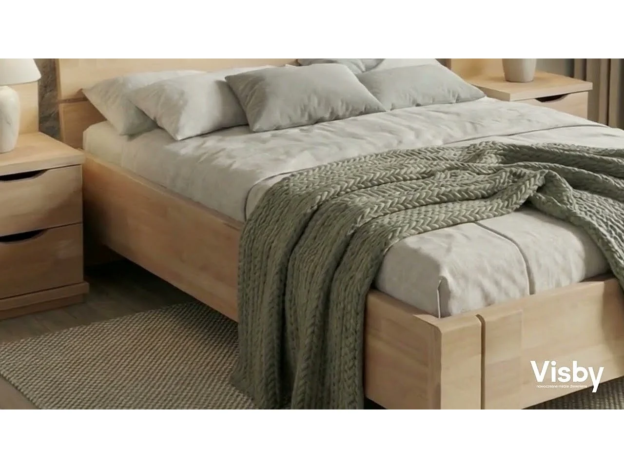 Massivholzbett Arhus, buche - lackiert, naturfarben, 160x200