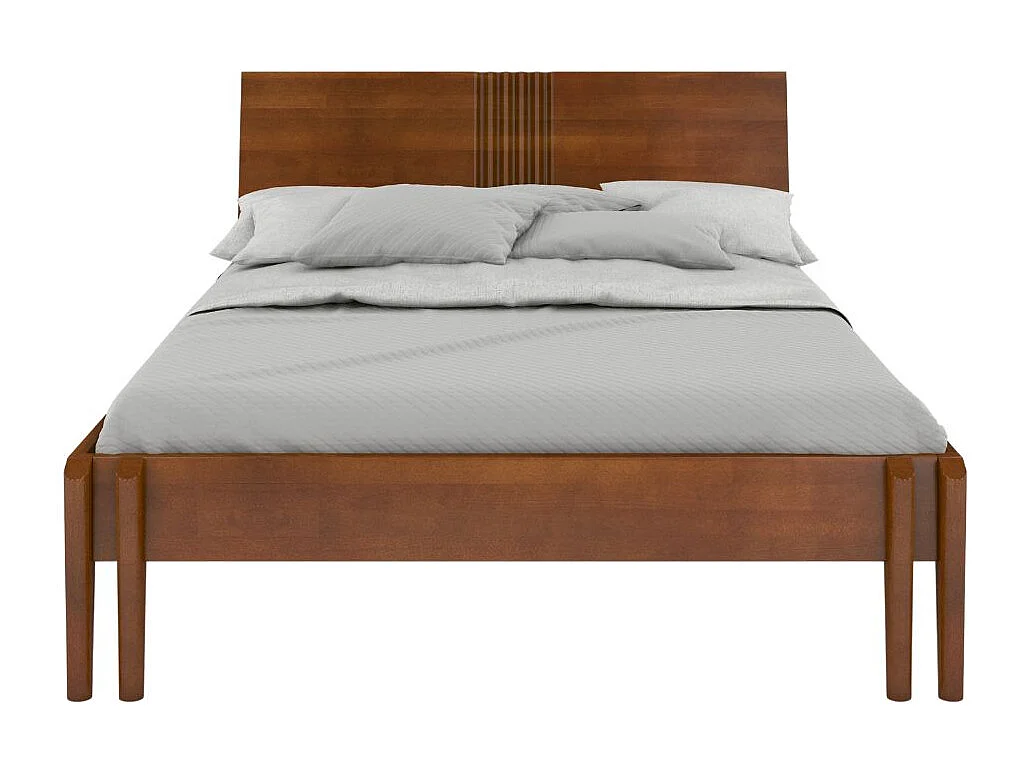 Massivholzbett Poznan in nussbaumfarbe, buche-lackiert, 160x200