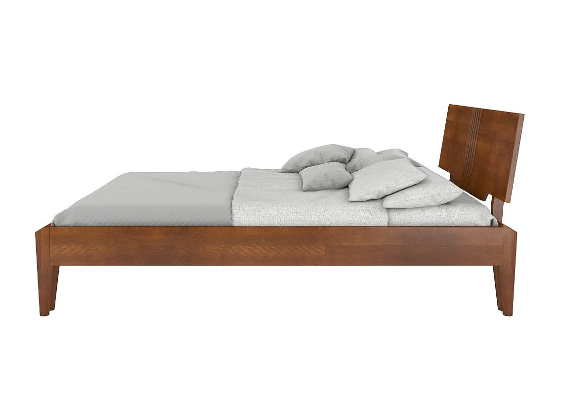 Massivholzbett Poznan in nussbaumfarbe, buche-lackiert, 160x200