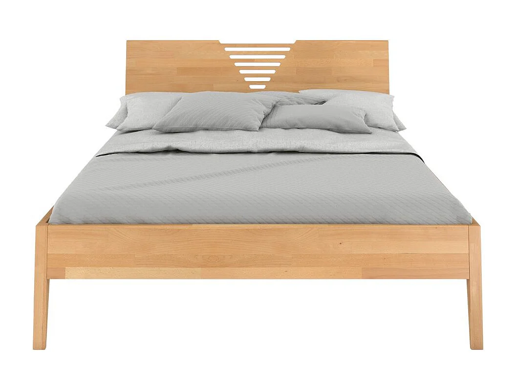 Massivholzbett Wolomin in naturfarben, buche-lackiert, 160x200