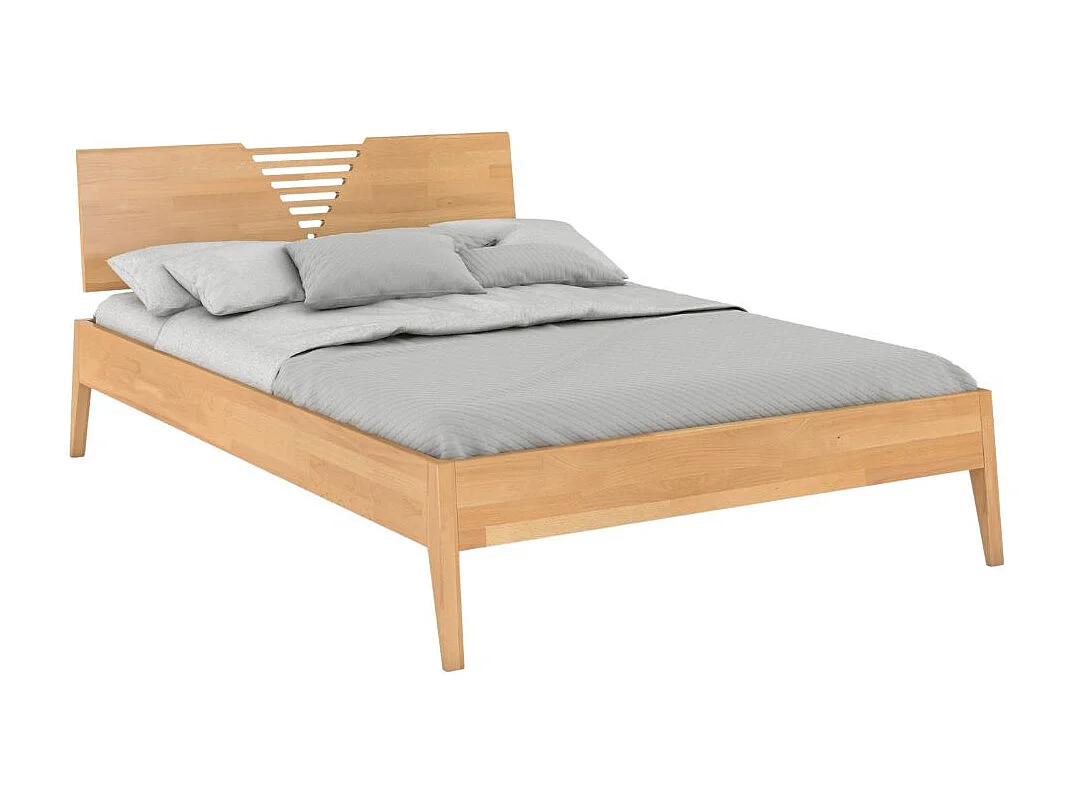 Massivholzbett Wolomin in naturfarben, buche-lackiert, 160x200