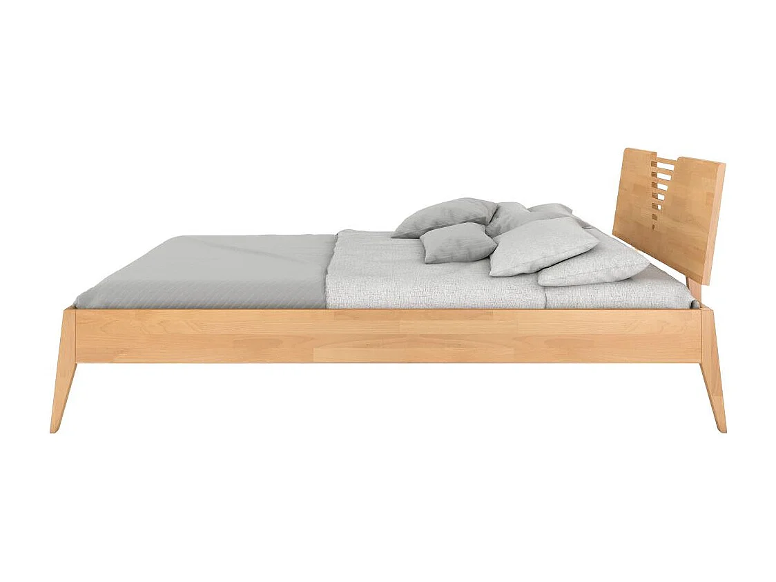 Massivholzbett Wolomin in naturfarben, buche-lackiert, 140x200