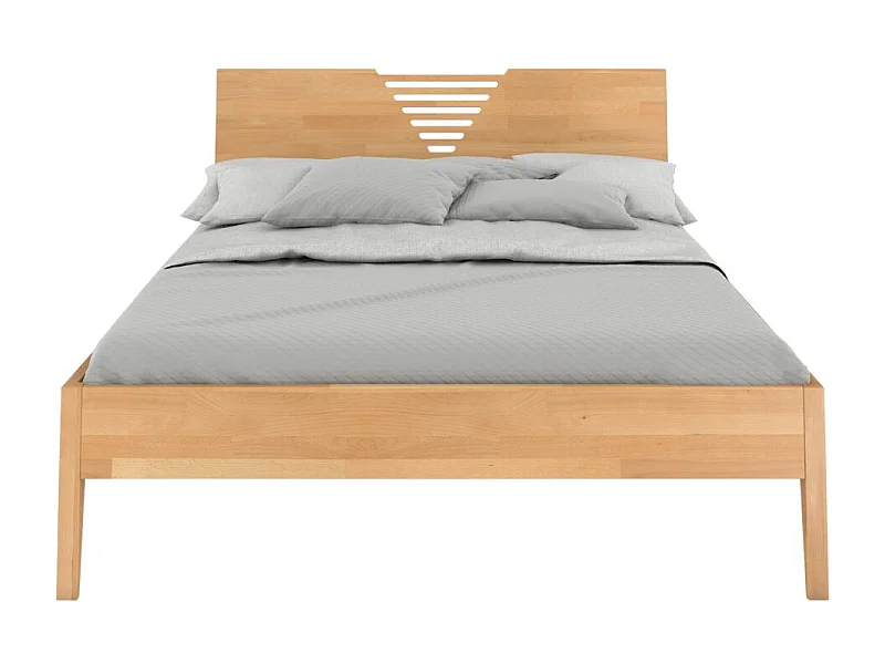 Massivholzbett Wolomin in naturfarben, buche-lackiert, 140x200