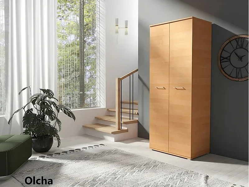 Szafa Otwierana Dwudrzwiowa 80cm x 200cm  OLCHA | Półki + Wieszak