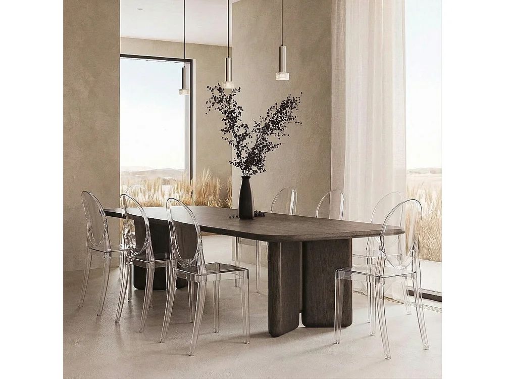 Chaise transparente de salle à manger - Victoria Queen Ambre