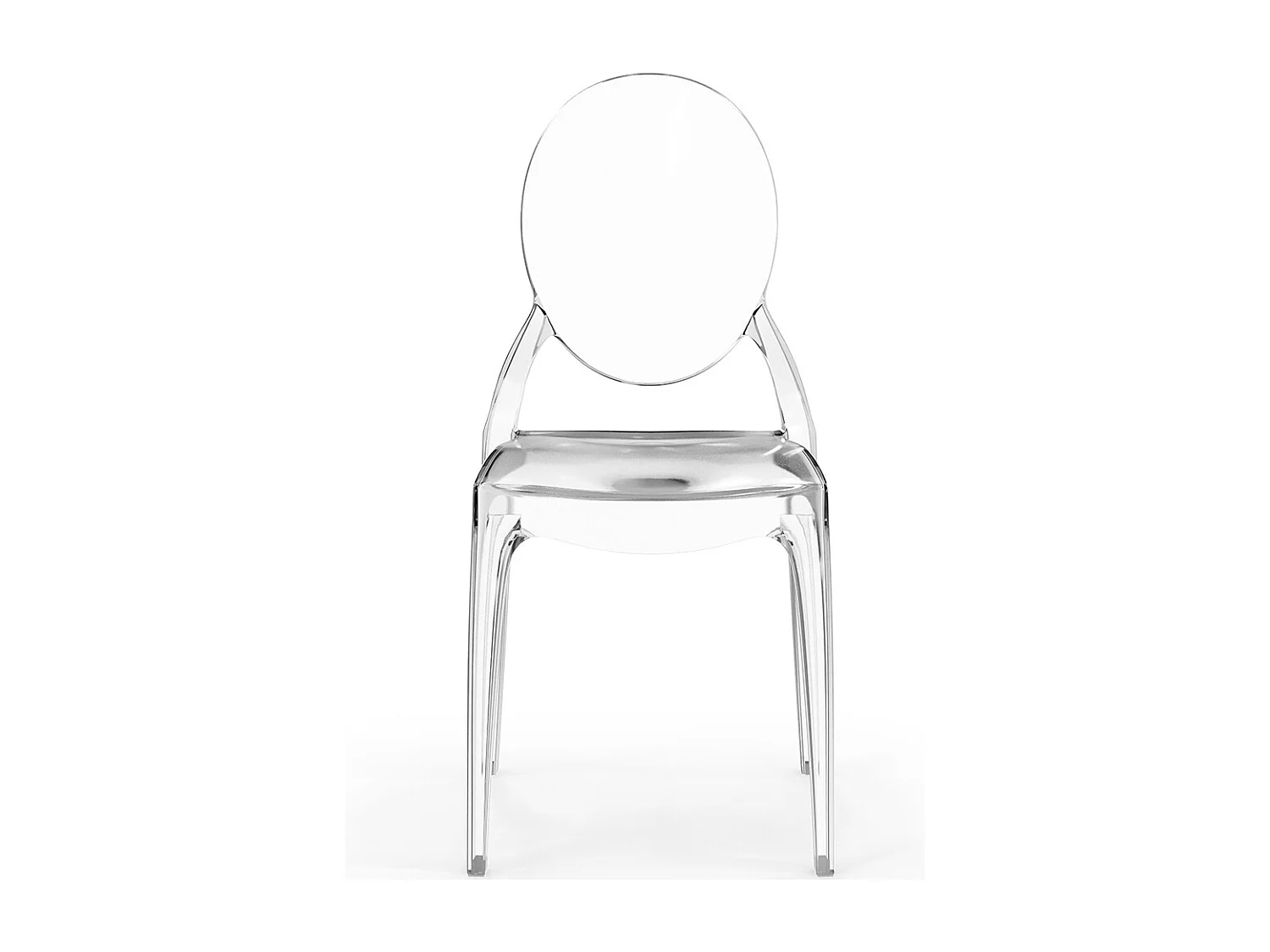 Lot de 2 chaises de salle à manger transparentes - Style Victoria  Transparent