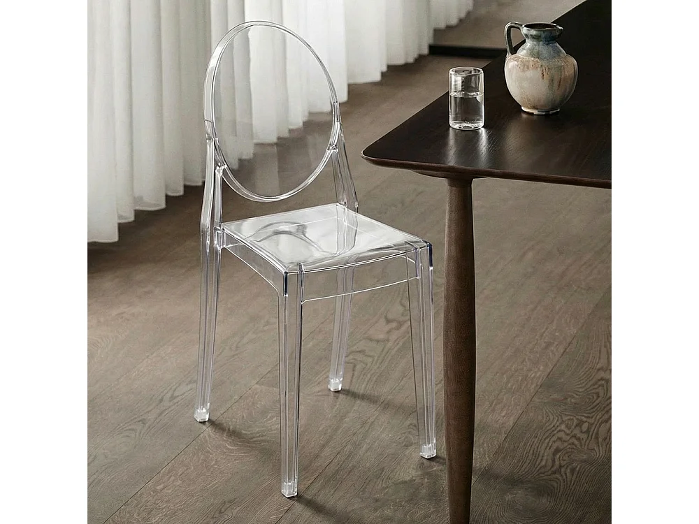 Chaise transparente de salle à manger - Victoria Queen Crème