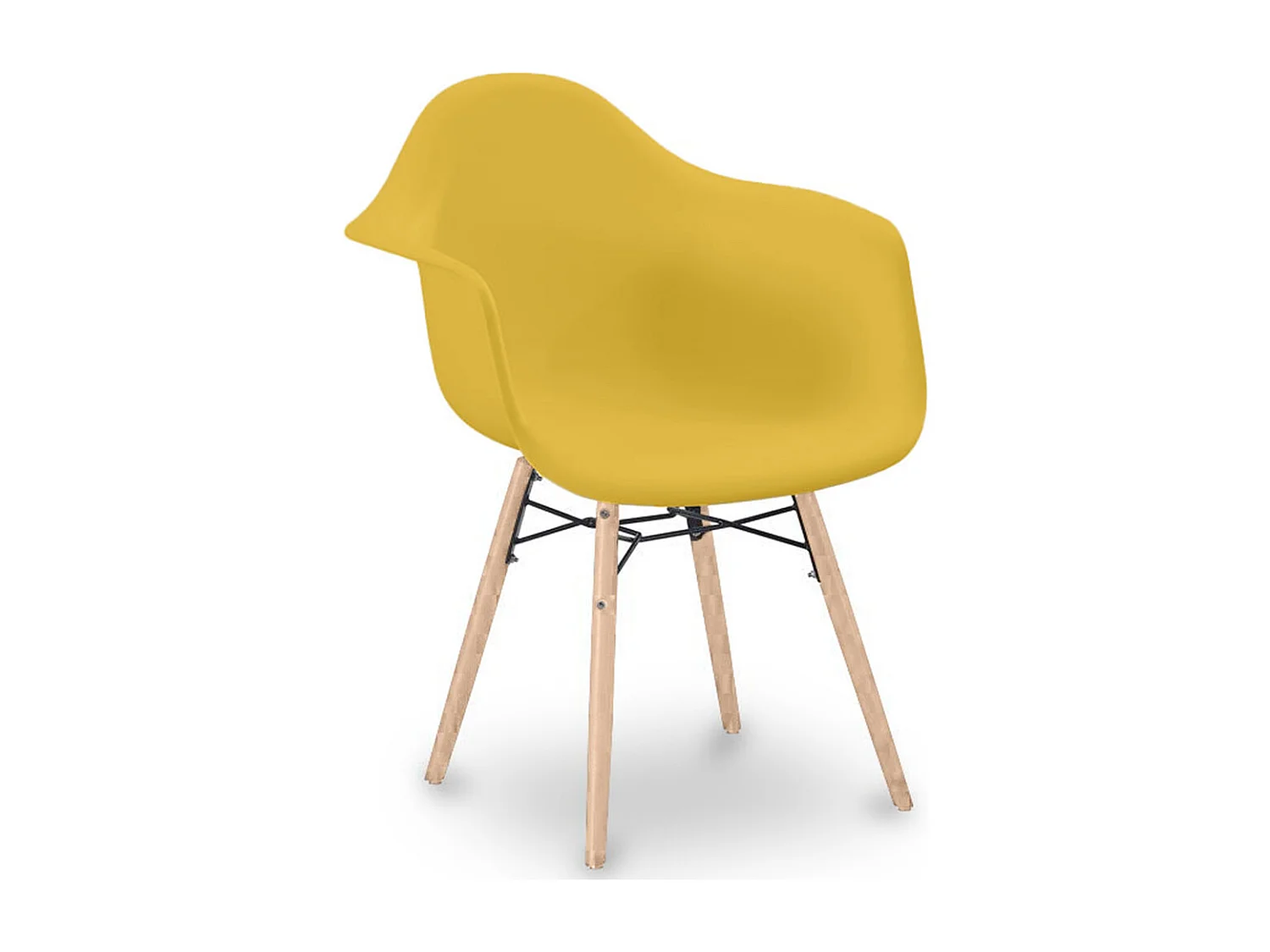 Chaise de Salle à Manger Design Scandinave - Pieds en Bois - Nordika Jaune pâle
