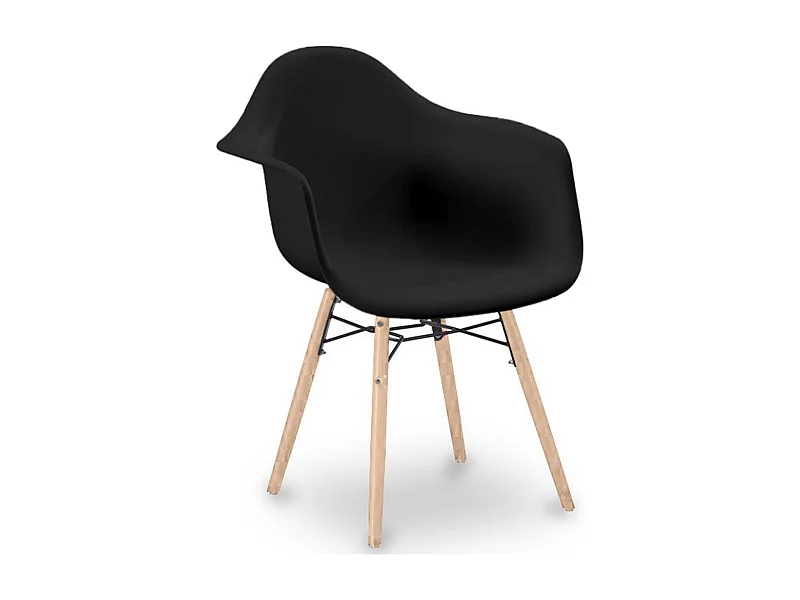 Chaise de Salle à Manger Design Scandinave - Pieds en Bois - Nordika Noir