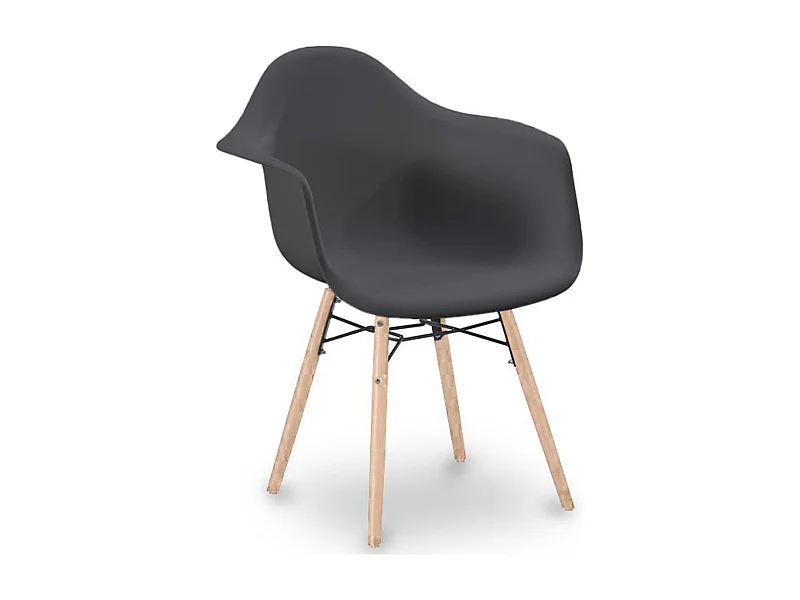 Chaise de Salle à Manger Design Scandinave - Pieds en Bois - Nordika Gris foncé