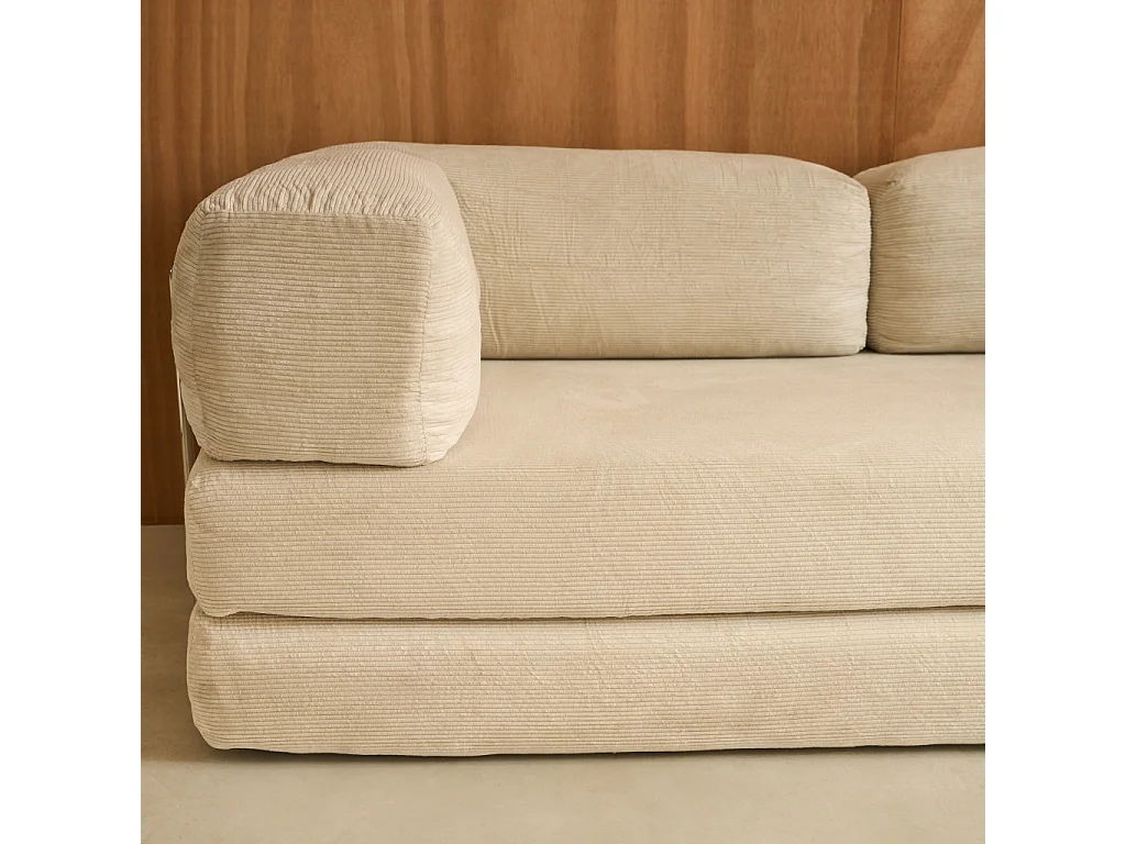 Sofá cama envasado al vacío plegable futón de pana con estructura