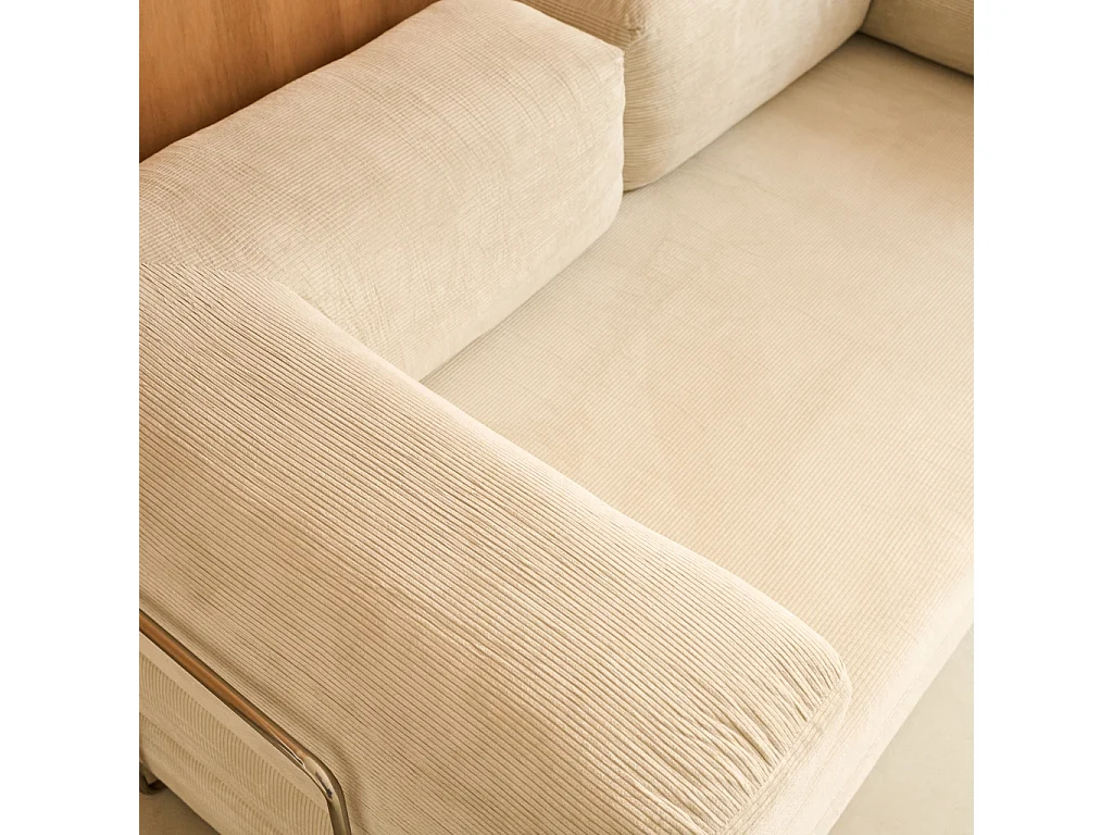 Sofá cama envasado al vacío plegable futón de pana con estructura