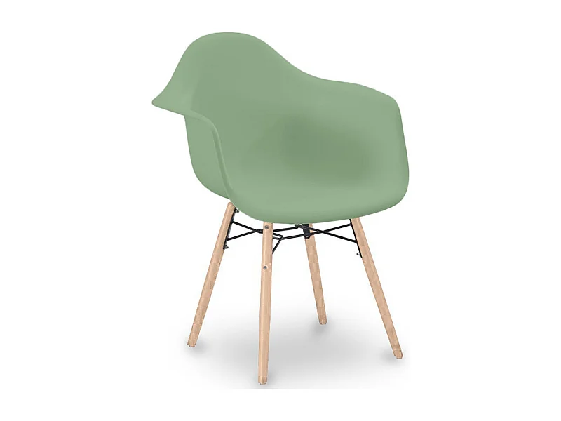 Chaise de Salle à Manger Design Scandinave - Pieds en Bois - Nordika Vert pastel