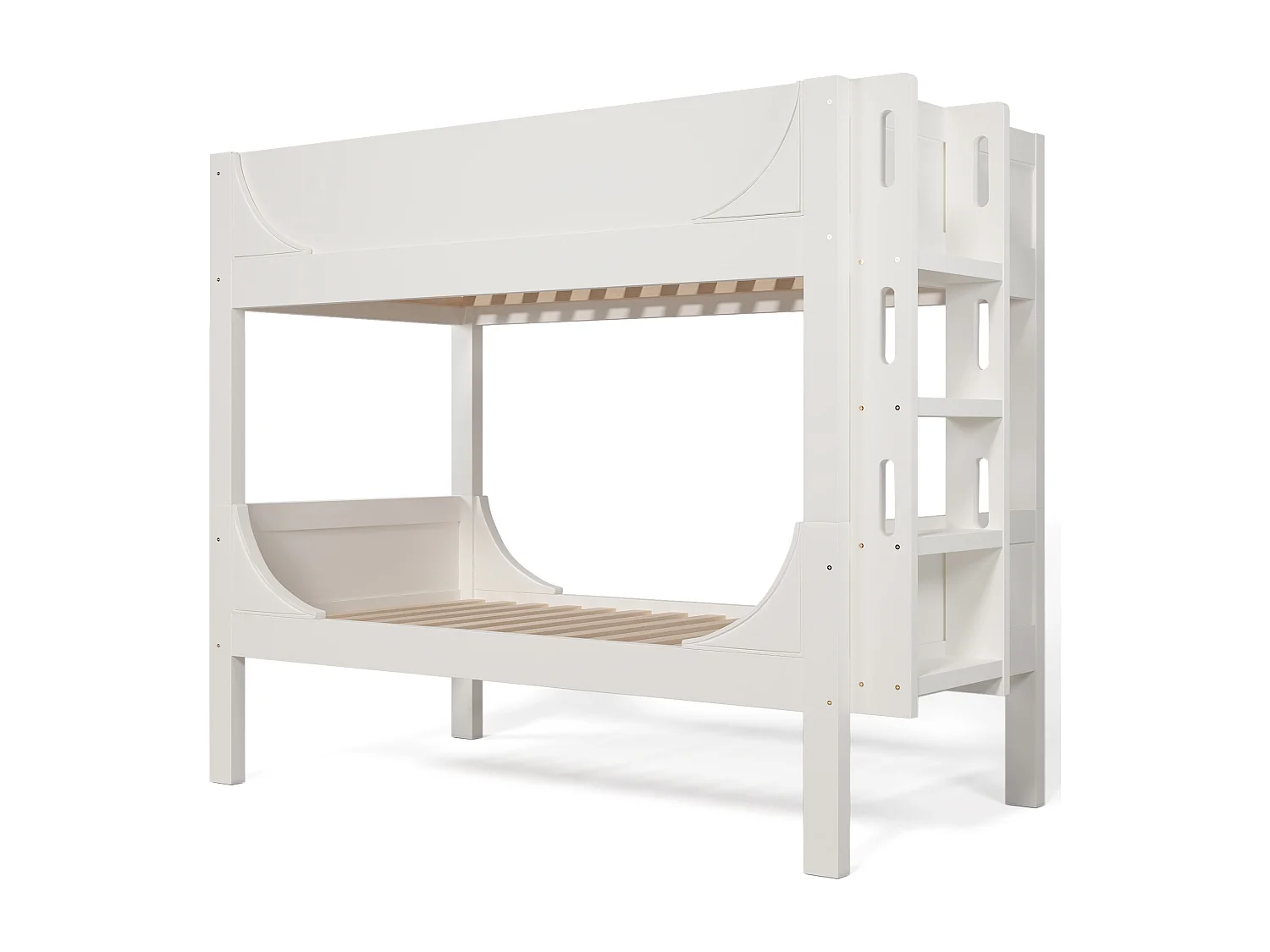 Lit superposé enfant 90x200cm - 1 lit converti en 2 lits simples - Blanc